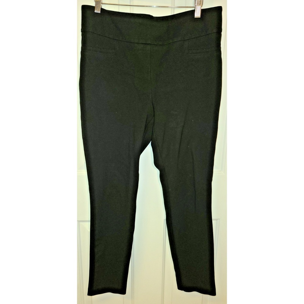 Dalia Ladies' Pull On 28" in Inseam Casual Stretch Classic Black Slacks